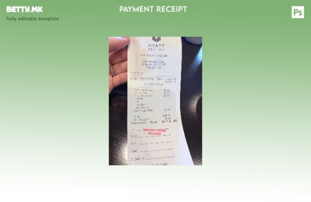 Модерен стил Шаблон за потврда за плаќање Hyatt Regency